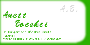 anett bocskei business card